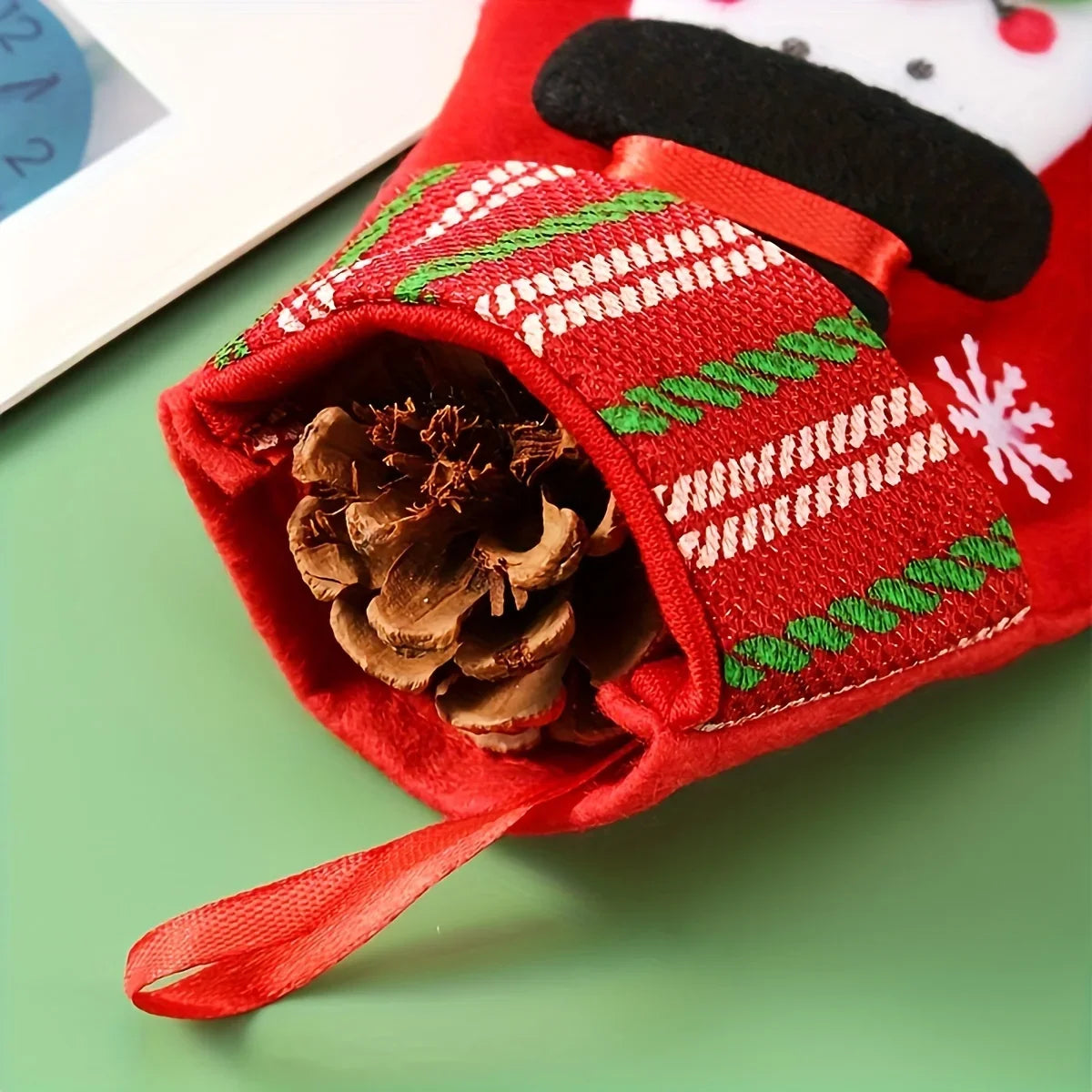 1/4pcs-Merry Christmas Socks Christmas Tree Ornaments Sack Xmas Gift Candy Bag Cute Fabrics with Multiple Styles