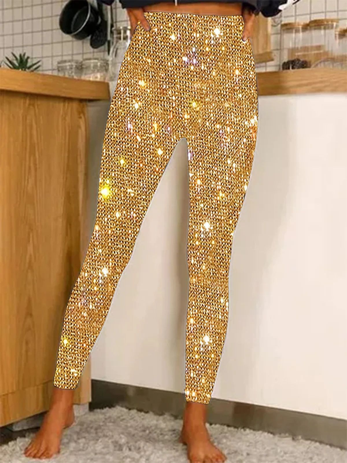 European And American Leggings Sequined Casual Outdoor Pants