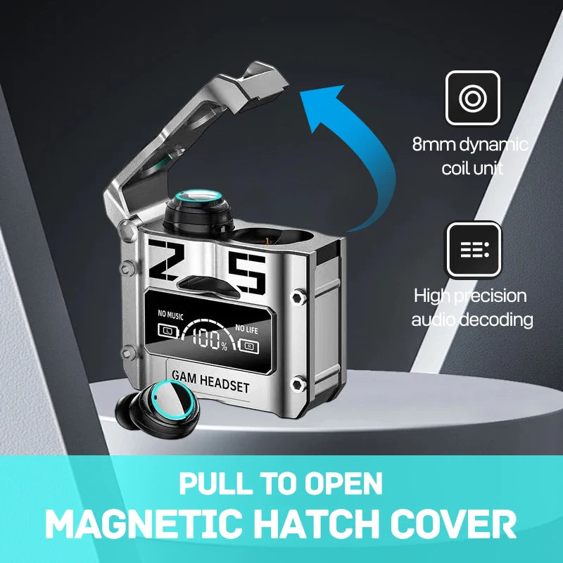 Wireless noise-cancelling TWS headphones in-ear Type-C earphones, HQ high-quality LED display charging earphones