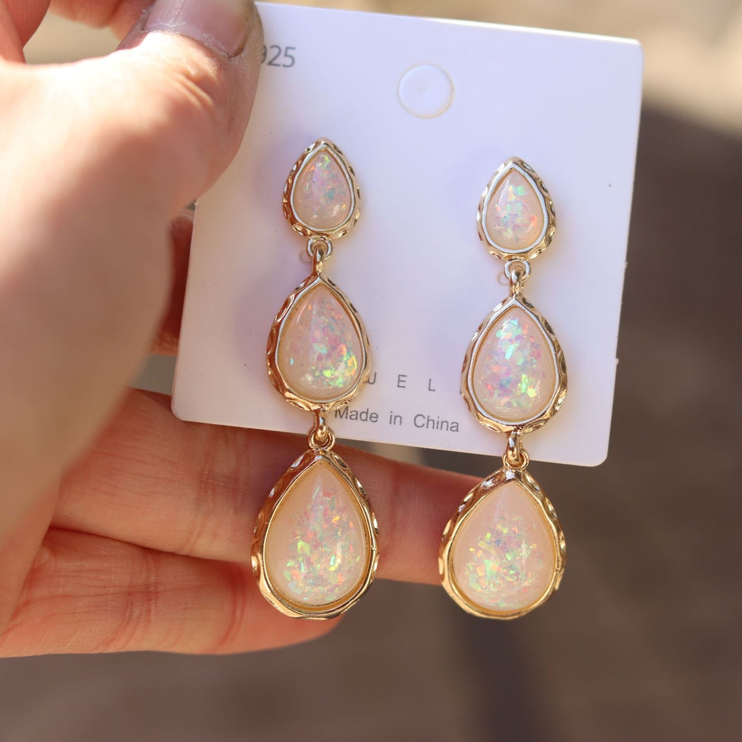 Temperamental Personalized And All-match Resin Colorful Water Drop Ear Studs