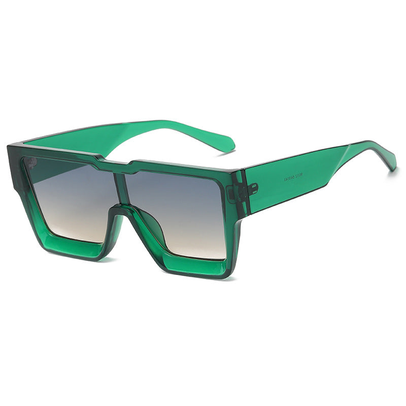 Fashion One Piece Large Frame Square Sunglasses