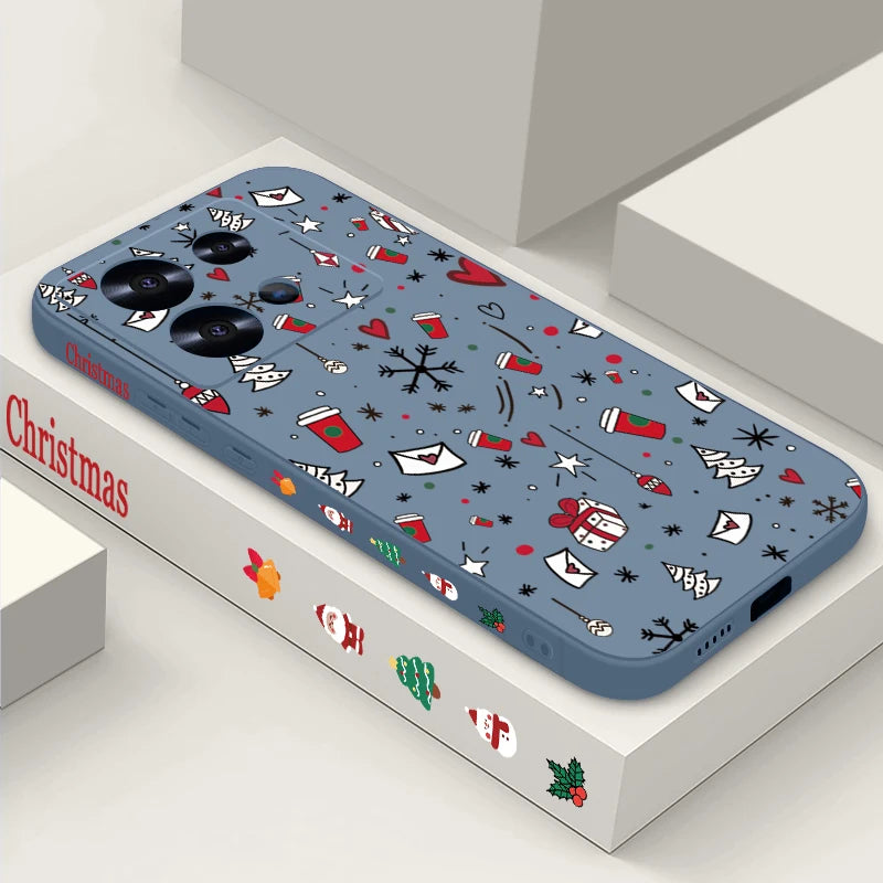 Cute Christmas Pattern Phone Case For Xiaomi Redmi Note 14 13 Pro Plus 12 14 Pro 5G Note 13C 11 13 14 4G Soft TPU Silicone Cover