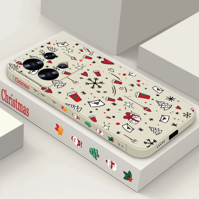 Cute Christmas Pattern Phone Case For Xiaomi Redmi Note 14 13 Pro Plus 12 14 Pro 5G Note 13C 11 13 14 4G Soft TPU Silicone Cover