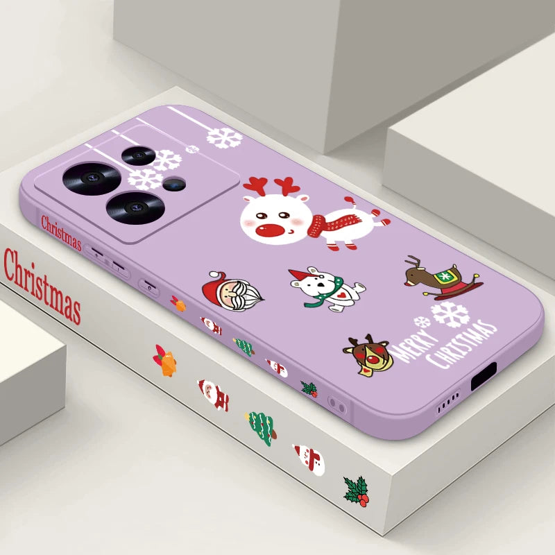 Cute Christmas Pattern Phone Case For Xiaomi Redmi Note 14 13 Pro Plus 12 14 Pro 5G Note 13C 11 13 14 4G Soft TPU Silicone Cover
