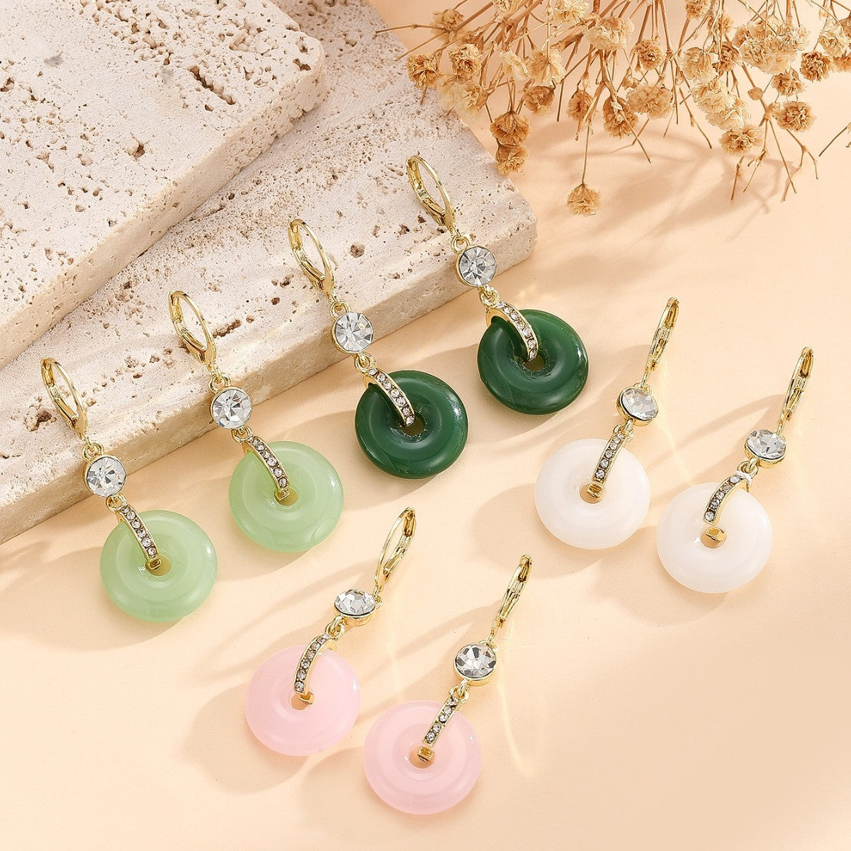 Chinese Retro Minimalist Safety Buckle Earrings