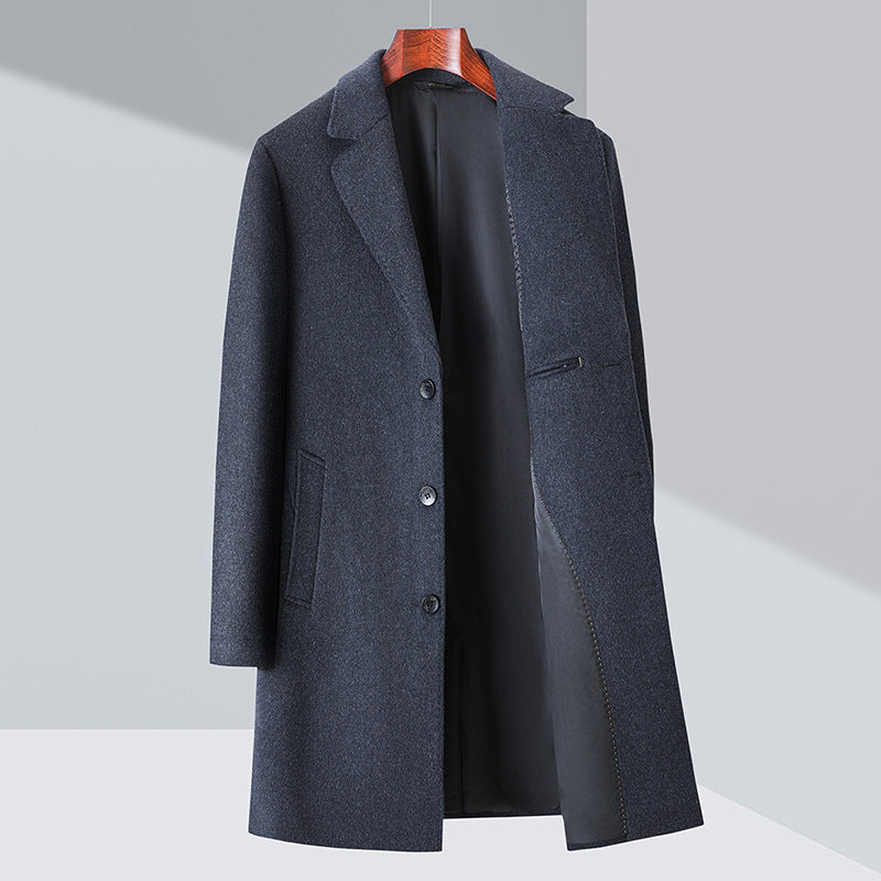 Men's Business Casual Woolen Trench Coat