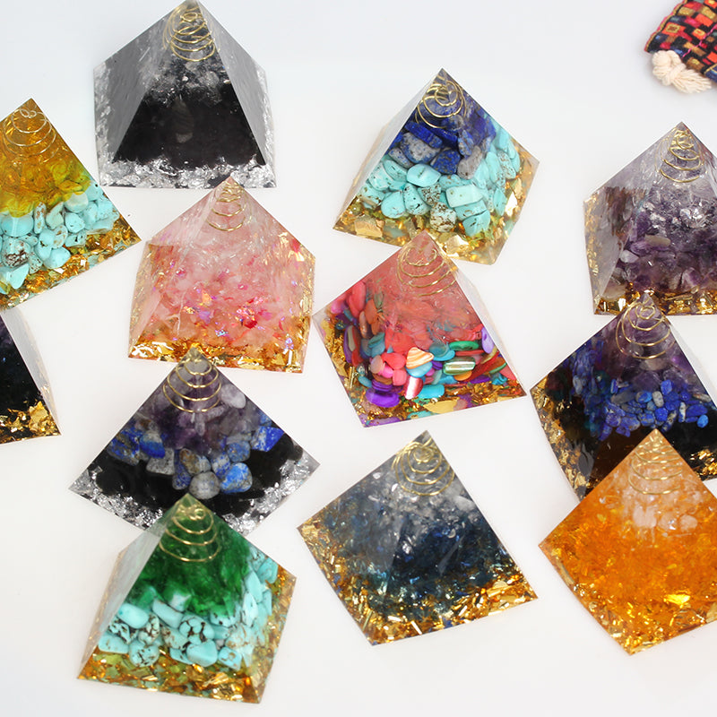 Orgone Energy Converter Orgonite Pyramid Obsidian Soothe The Soul Stone