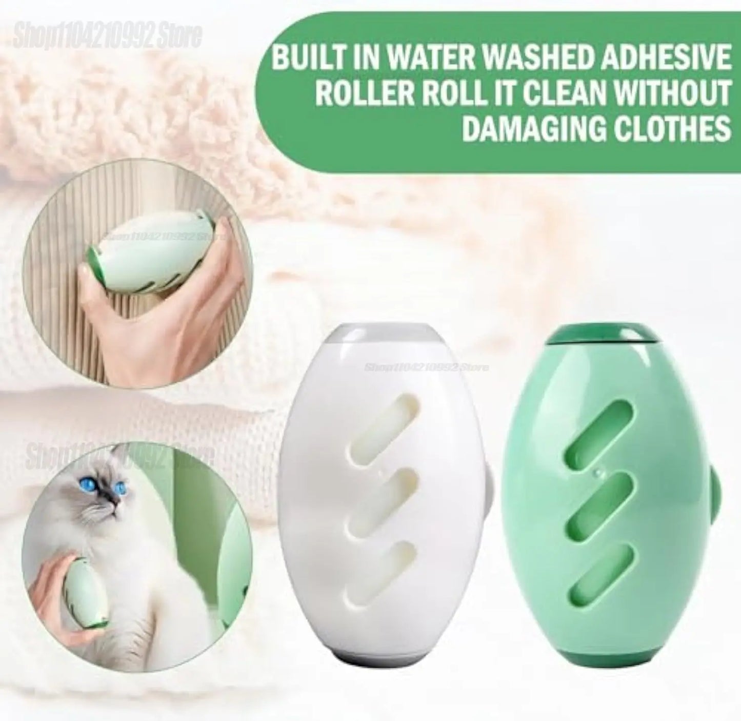 Portable Lint Remover Roller Washable Needed for Clothes Pets Dust Green Pet Hair Remover Lint Removing Tool Durable Plastic