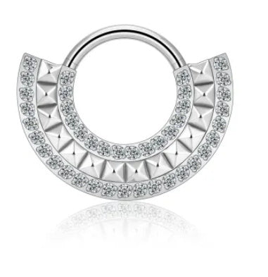 G23 Titanium Alloy Tongue Pin Thread Personality Rose Ear Bone Stud