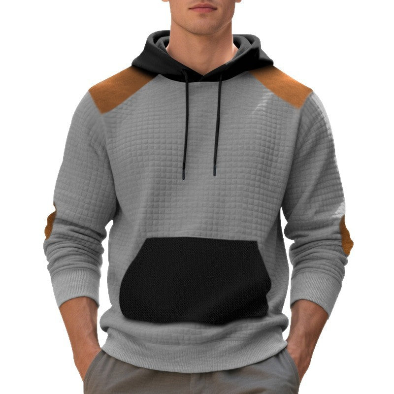 Men's Leisure Pullover Jacquard Multicolor Hoodie Hooded Large Pocket