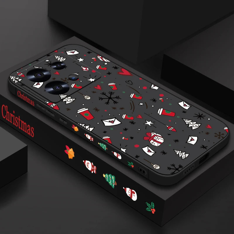 Cute Christmas Pattern Phone Case For Xiaomi Redmi Note 14 13 Pro Plus 12 14 Pro 5G Note 13C 11 13 14 4G Soft TPU Silicone Cover
