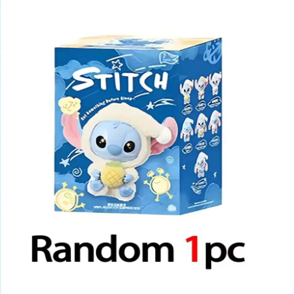 Miniso Disney Stitch Eat Something Before Sleep Blind Box Mystery Bag Vinyl Plush Doll Toys Pendant Surprise The Monsters Gifts