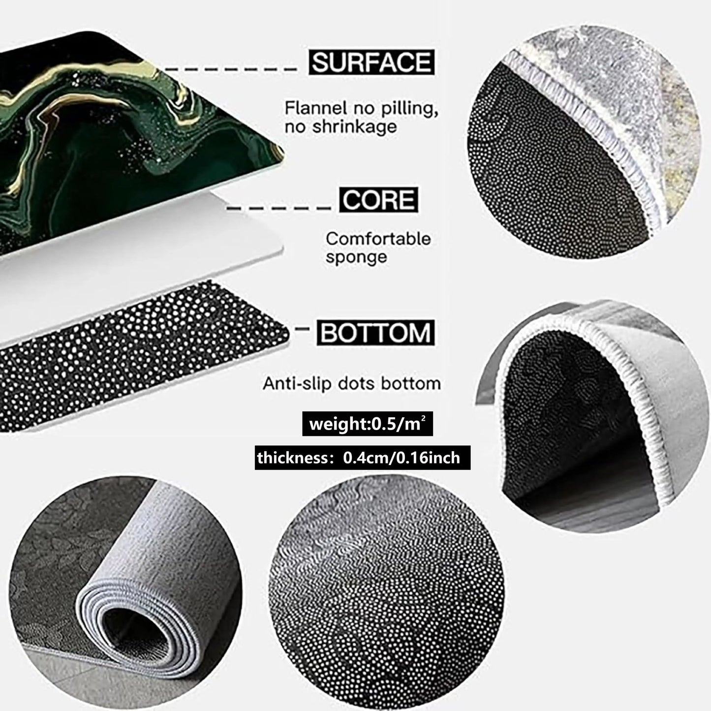 VIKAMA 2-Piece Christmas Festival Rug Set Kitchen Mat Combo, Entrance Hall Doormat Stain-Resistant and Easy-Care Home Decor