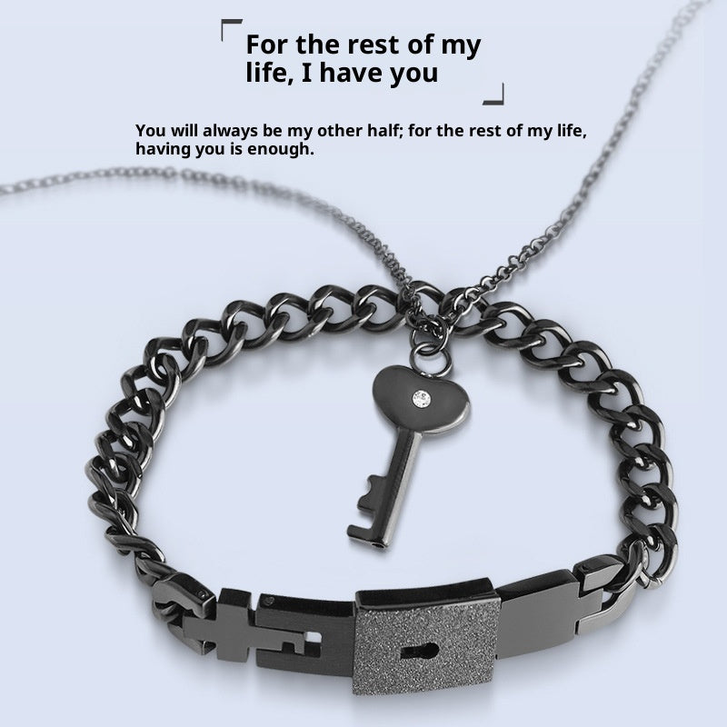 Necklace Bracelet Peach Heart Titanium Stainless Steel Interlocking