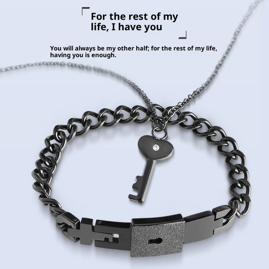 Necklace Bracelet Peach Heart Titanium Stainless Steel Interlocking