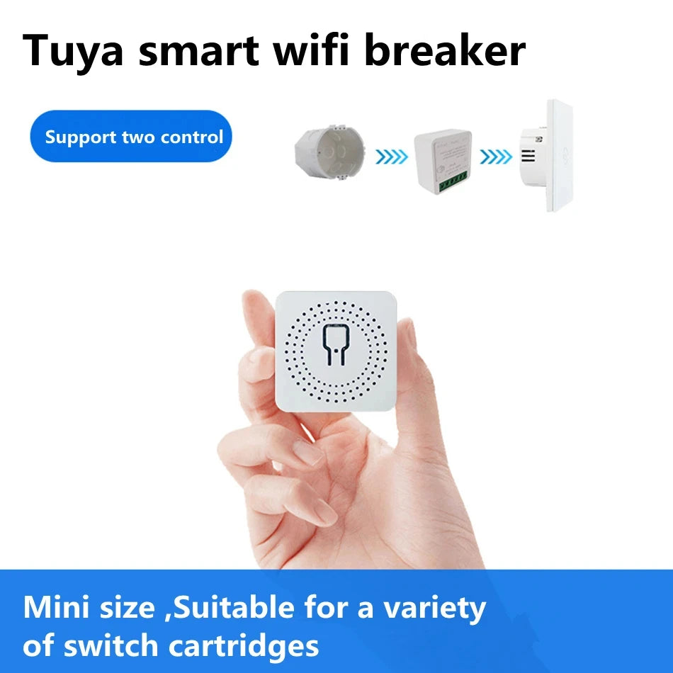16A MINI Wifi Smart Switch Breaker 2WAY Control Timer Wireless Switches Smart Home Automation Work With Tuya Alexa Google Home