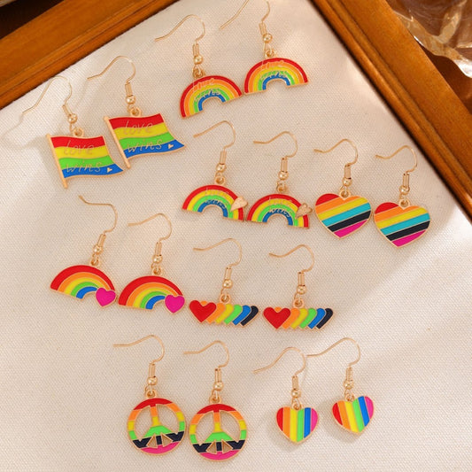Creative New Rainbow Flag Rainbow Love Rainbow Earrings