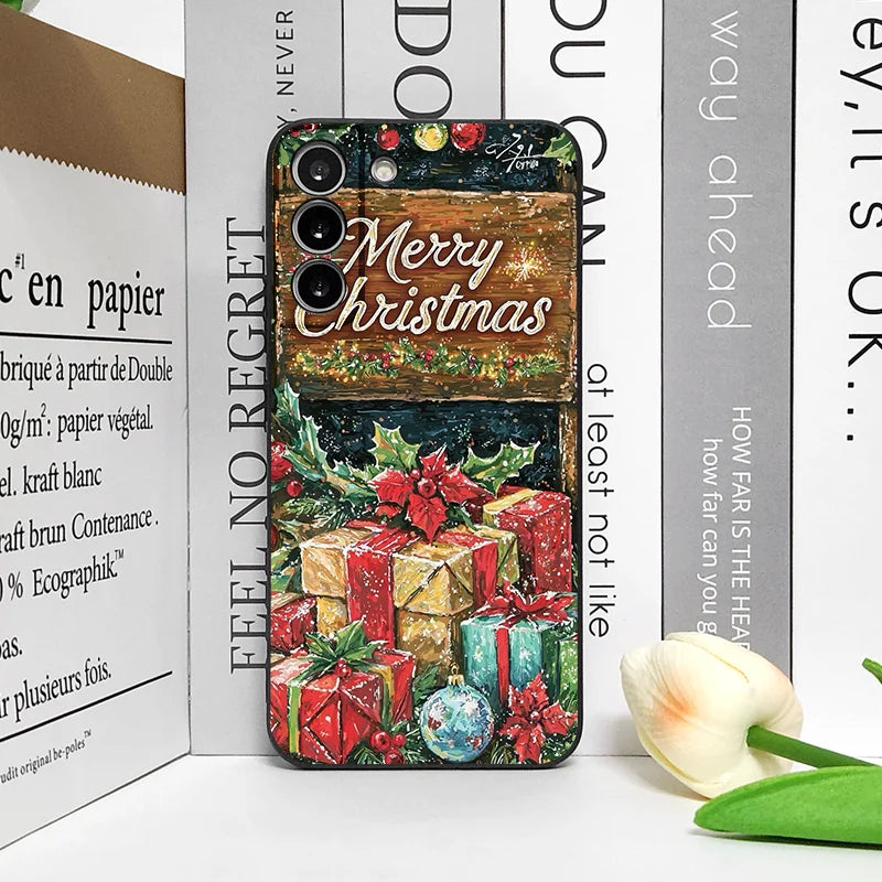 Artistic Merry Christmas Tree Gifts Pattern Phone Case for Google Pixel 9A 8A 7A 6A 7 PRO 8 9 Pro XL 4G 5G Silicone Soft Covers
