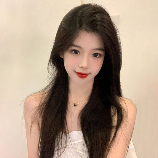 Womens Fashion Full Lace Black Human Hair Wig