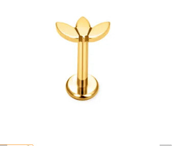 G23 Titanium Alloy Tongue Pin Thread Personality Rose Ear Bone Stud