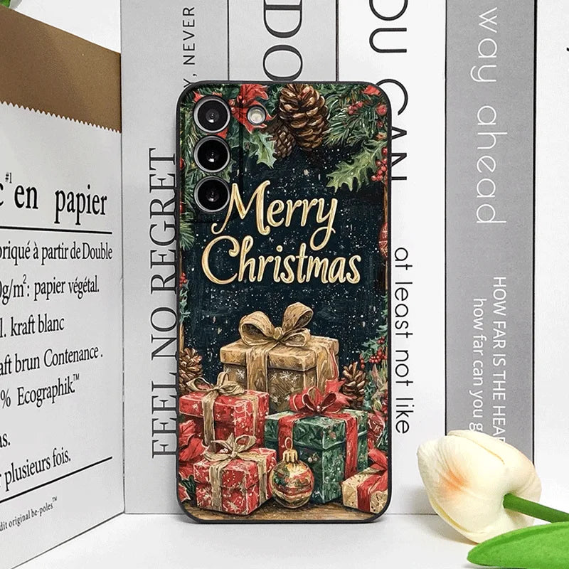 Artistic Merry Christmas Tree Gifts Pattern Phone Case for Google Pixel 9A 8A 7A 6A 7 PRO 8 9 Pro XL 4G 5G Silicone Soft Covers