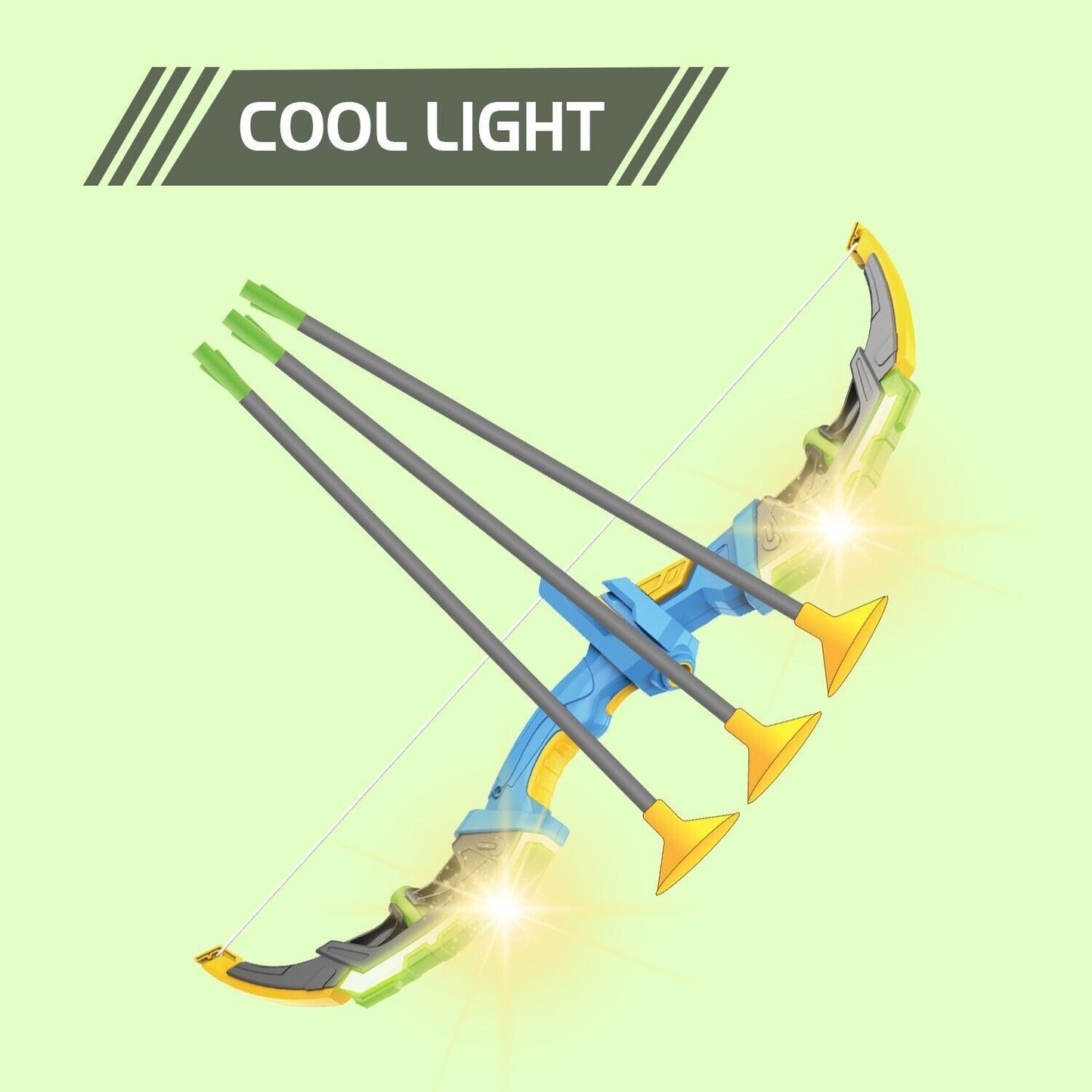 Bow & Arrow Toy Set, LED-lit Archery Toy,10 Suction Cup Arrows, Targets And Arrow Holders, Indoor And Outdoor Children's Toys Suitable For Boys And Girls.Logistics Is Randomly Sent By UPS,USPS,FEdex