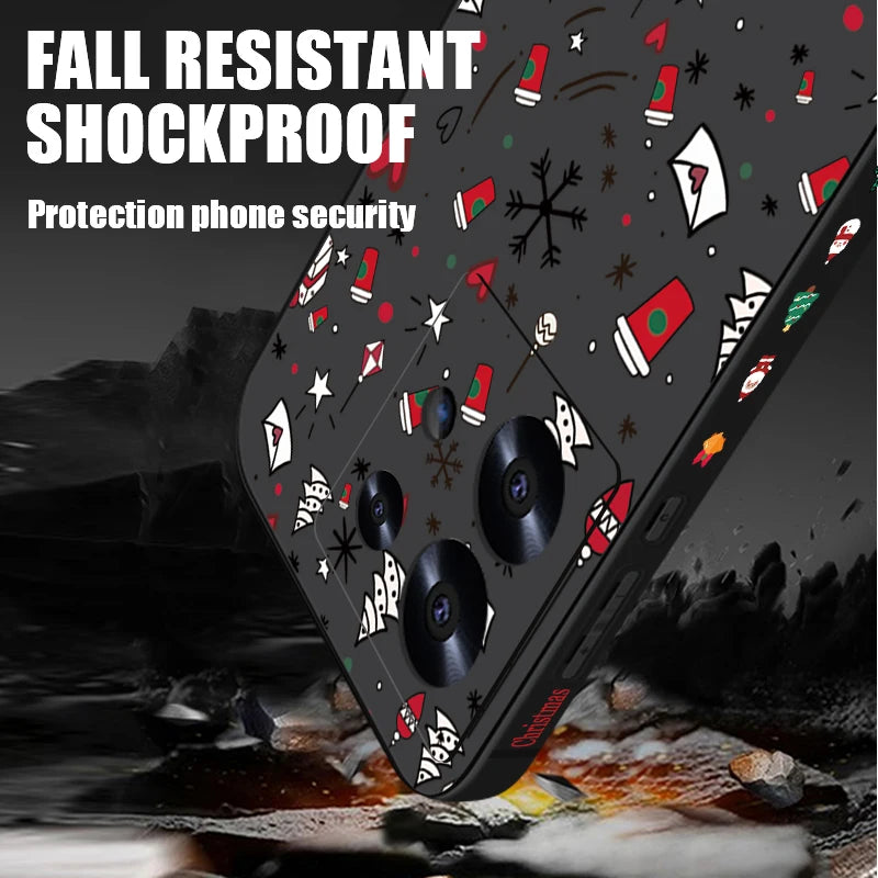 Cute Christmas Pattern Phone Case For Xiaomi Redmi Note 14 13 Pro Plus 12 14 Pro 5G Note 13C 11 13 14 4G Soft TPU Silicone Cover