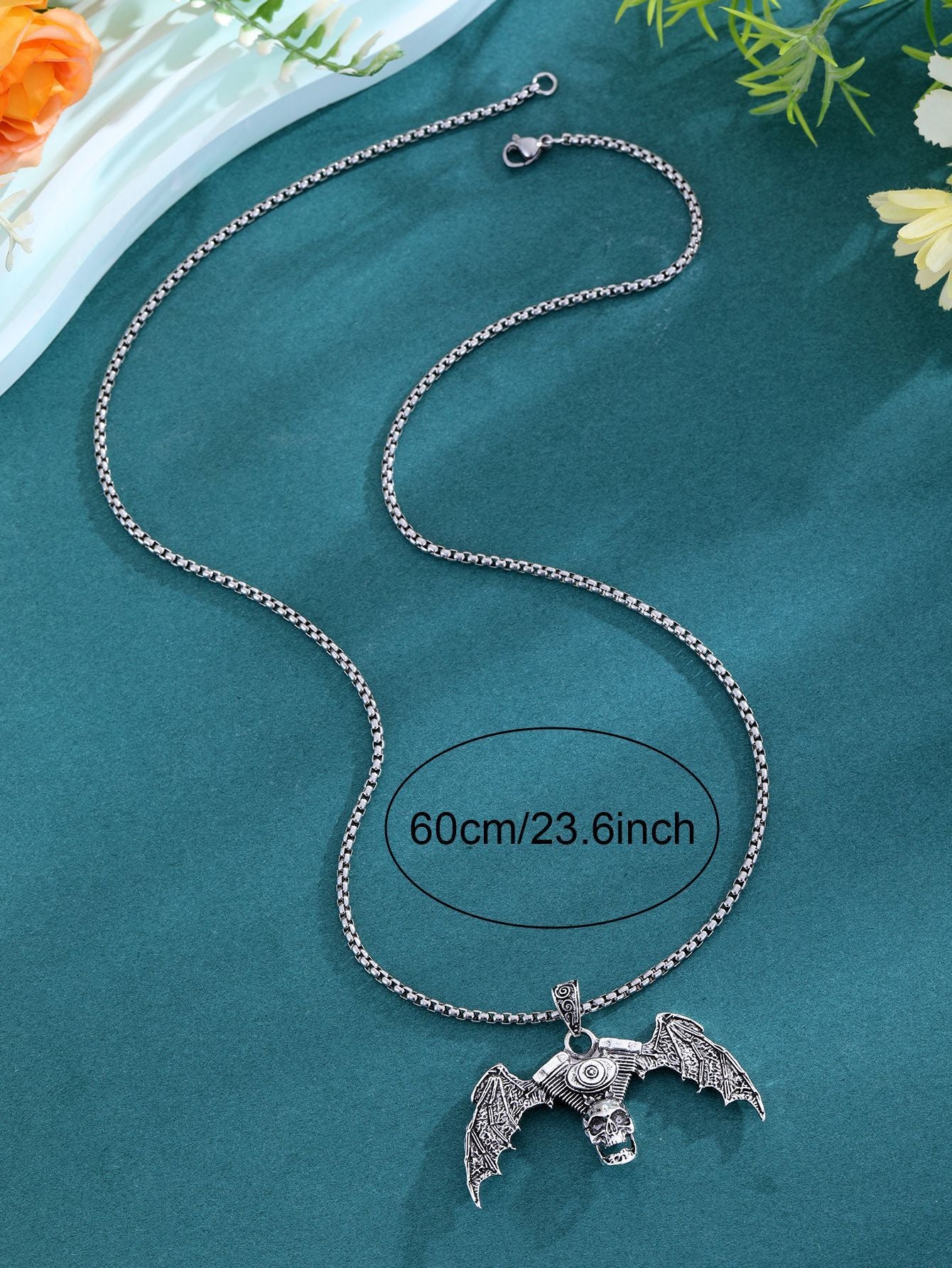 Gothic Dark Skull Necklace Used Halloween Alloy Pendant