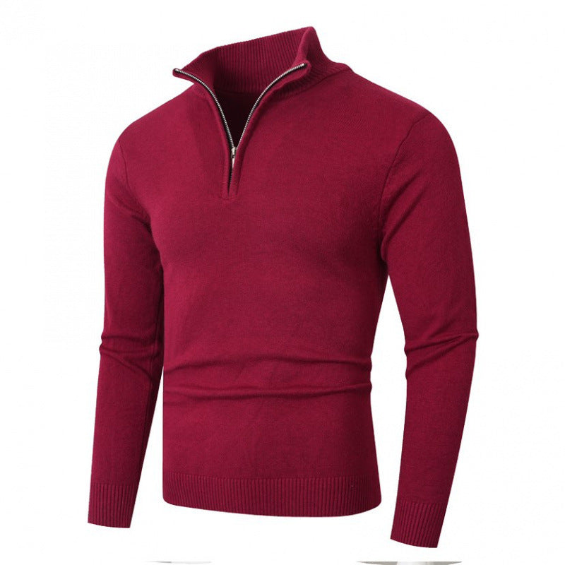 Fleece-lined Men's Plus Size Zipper Sweater