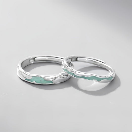 S925 Silver Couple Ring Female Men's Niche