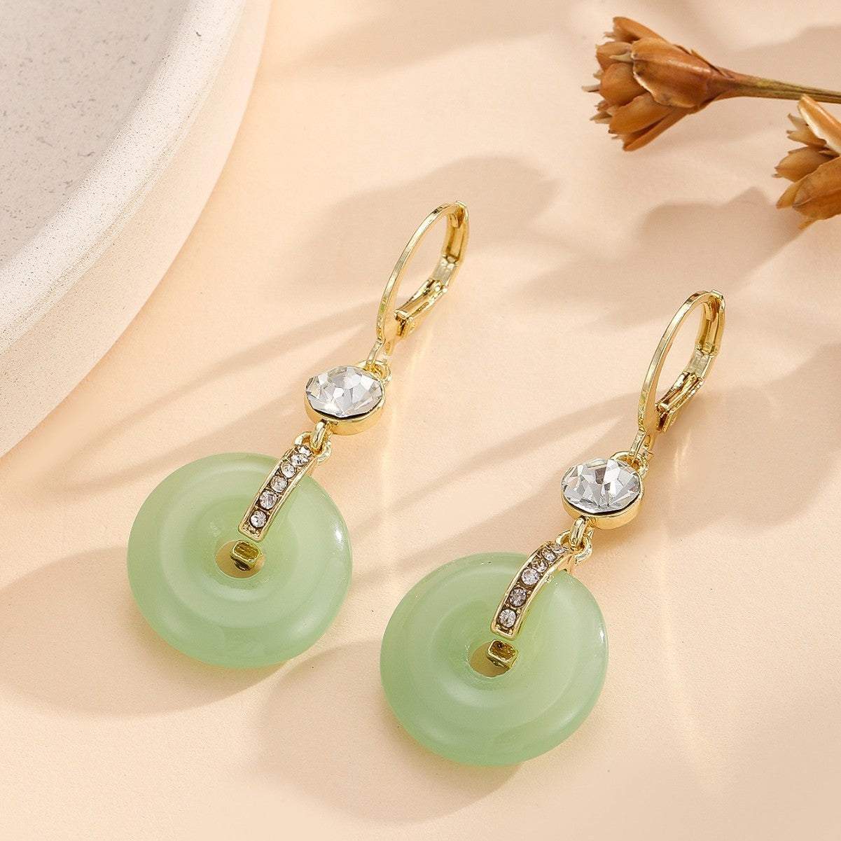 Chinese Retro Minimalist Safety Buckle Earrings