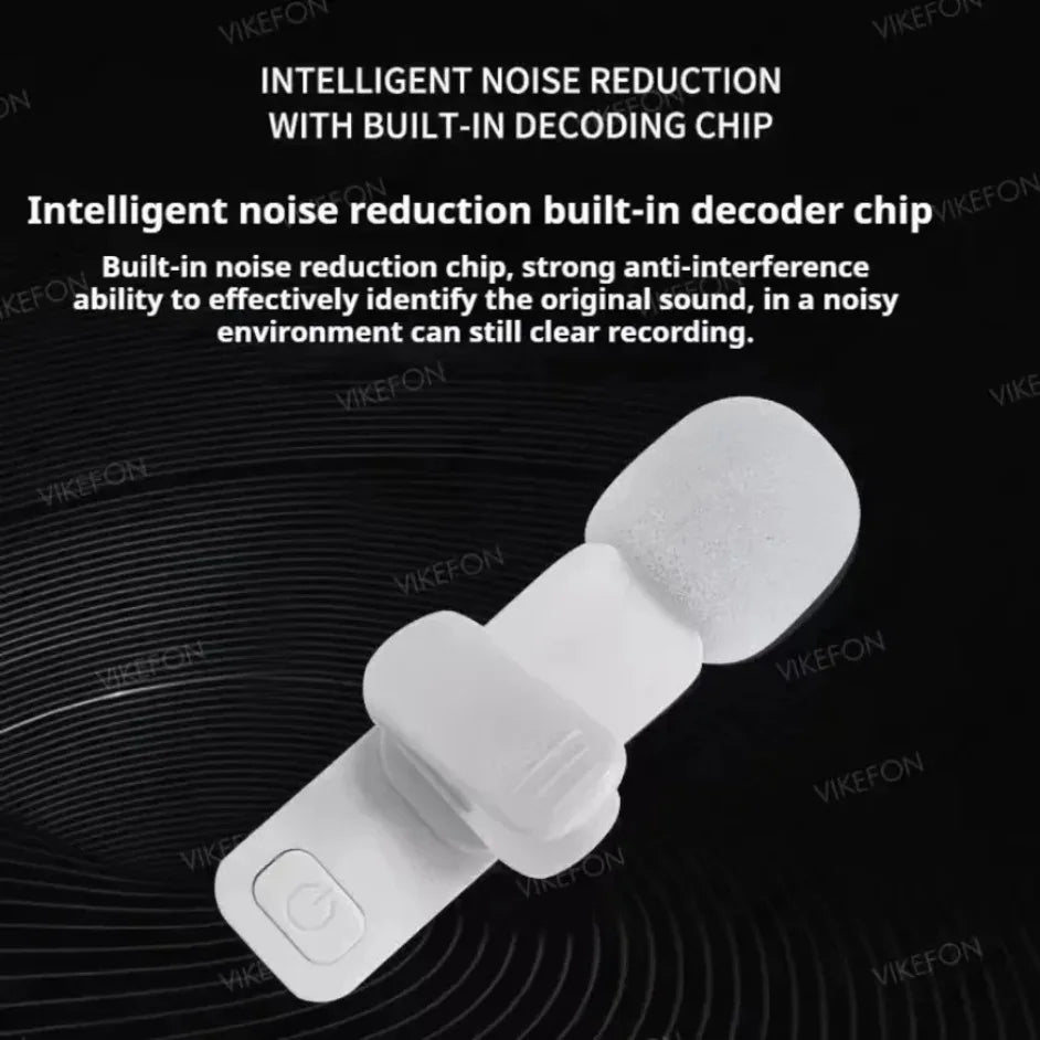 Portable Lavalier Wireless Microphone Audio Video Recording Mini Mic For iPhone Android Live Broadcast Gaming Phone With Receive