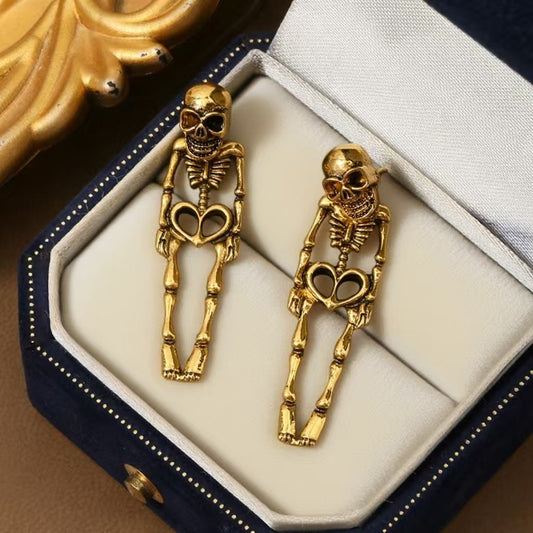 Halloween Human Skeleton Earrings Exaggerated Personalized Dark Wind