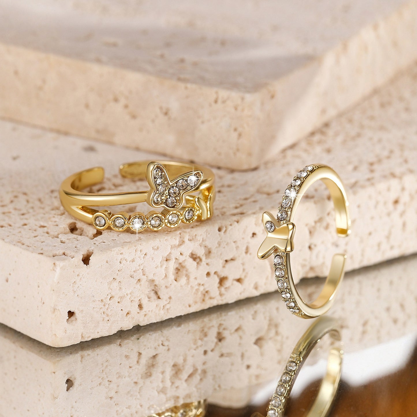 Japanese And Korean Retro Minimalist Butterfly Ring