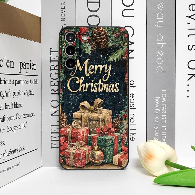 Artistic Merry Christmas Tree Gifts Pattern Phone Case for Google Pixel 9A 8A 7A 6A 7 PRO 8 9 Pro XL 4G 5G Silicone Soft Covers