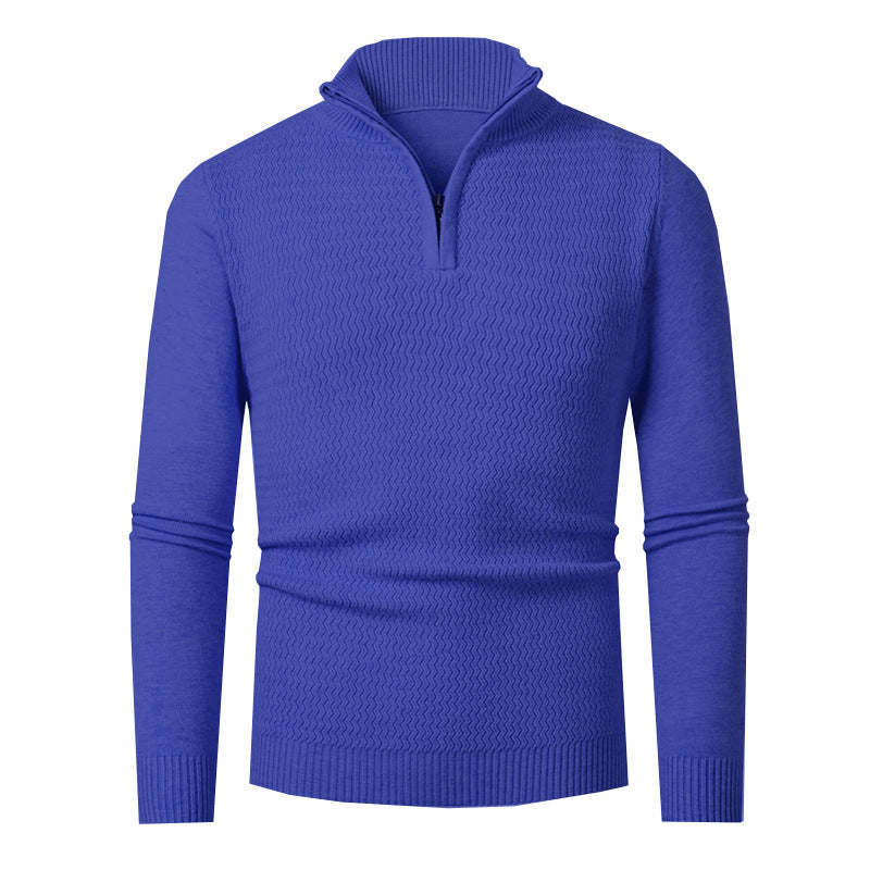 Men's Solid Color Half Zipper Sweater
