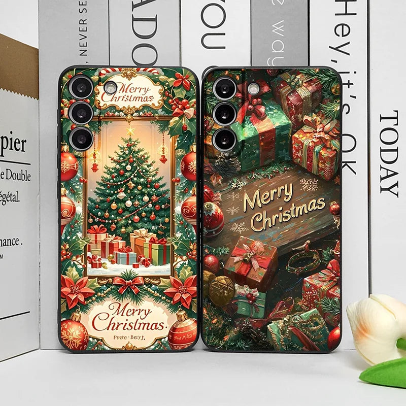 Artistic Merry Christmas Tree Gifts Pattern Phone Case for Google Pixel 9A 8A 7A 6A 7 PRO 8 9 Pro XL 4G 5G Silicone Soft Covers