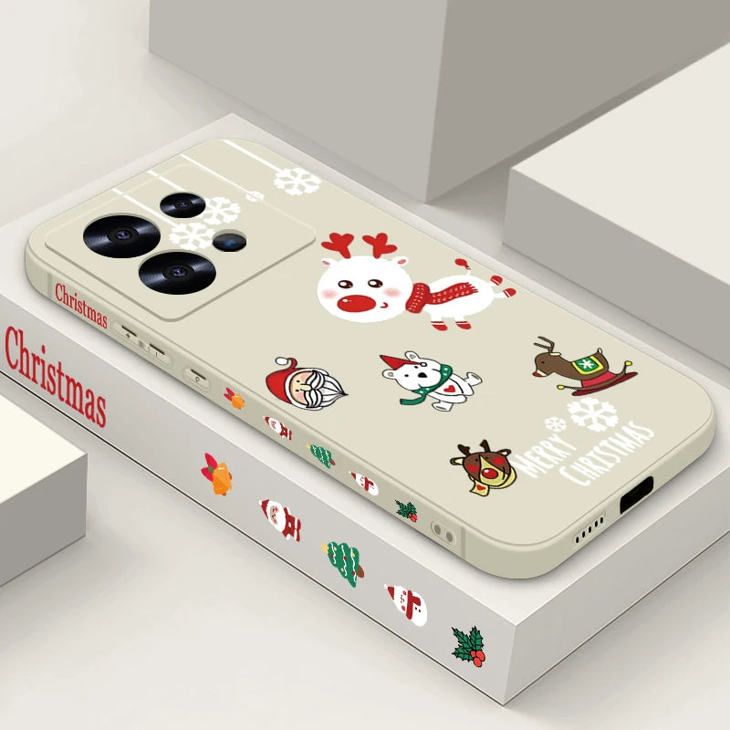 Cute Christmas Pattern Phone Case For Xiaomi Redmi Note 14 13 Pro Plus 12 14 Pro 5G Note 13C 11 13 14 4G Soft TPU Silicone Cover