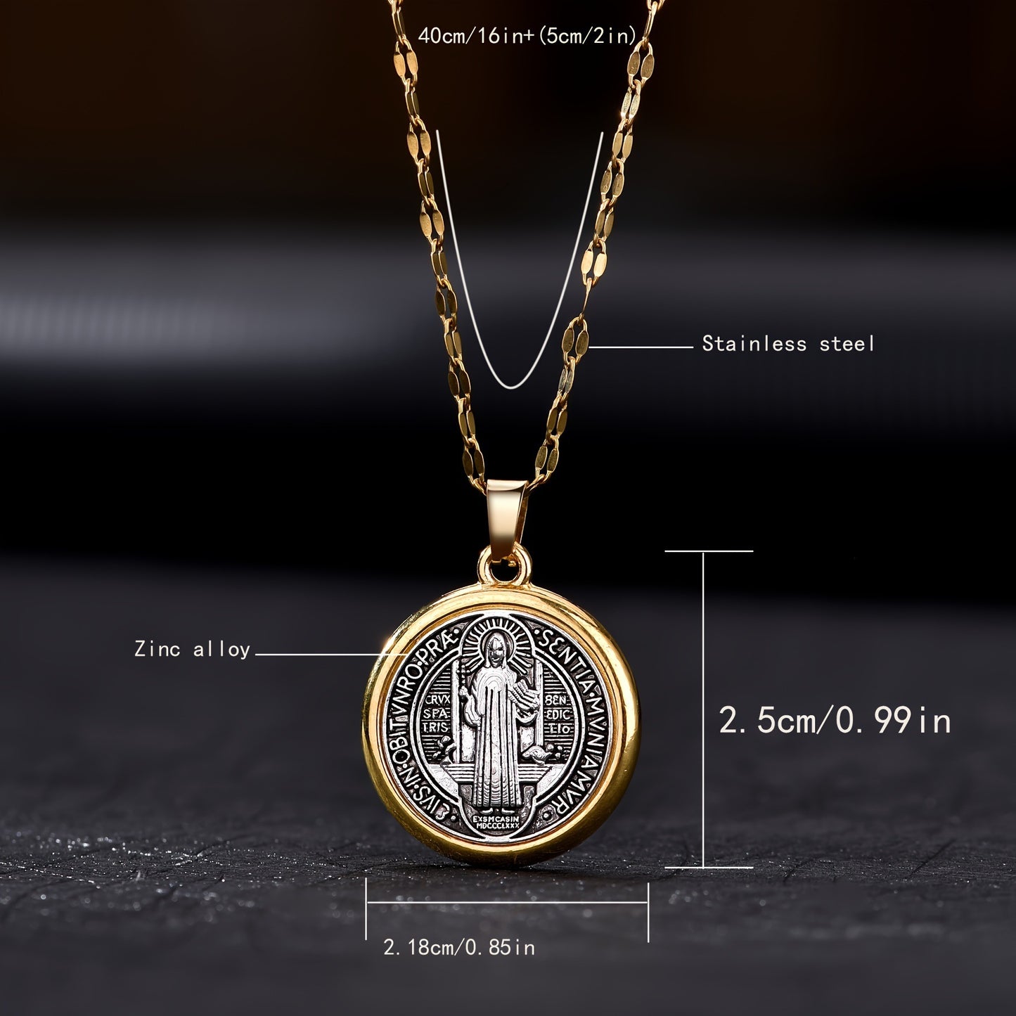 St. Benedict Cross Alloy Necklace Simple High-end Necklace Accessories