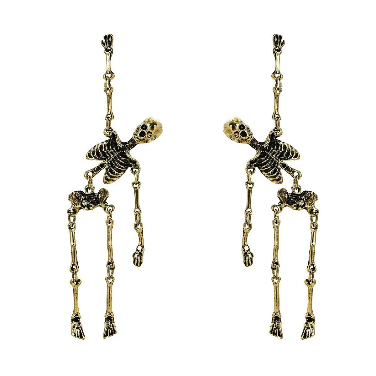 Halloween Human Skeleton Earrings Exaggerated Personalized Dark Wind