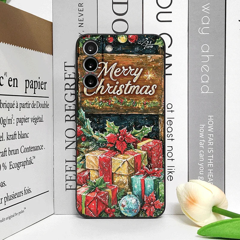Artistic Merry Christmas Tree Gifts Pattern Phone Case for Google Pixel 9A 8A 7A 6A 7 PRO 8 9 Pro XL 4G 5G Silicone Soft Covers
