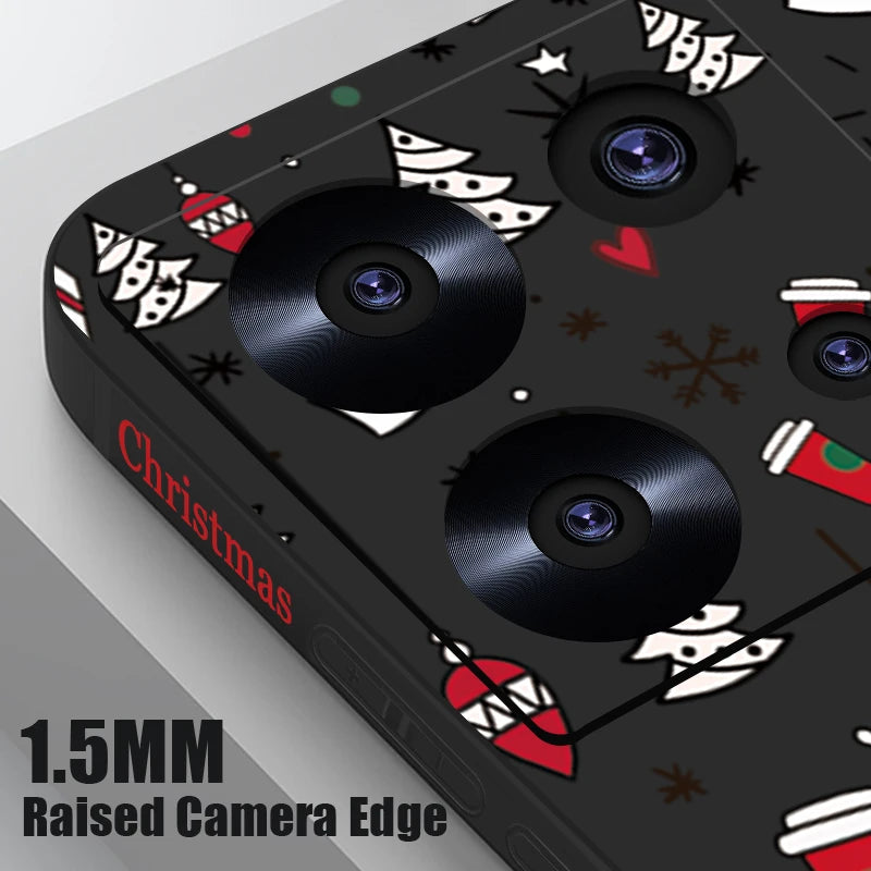 Cute Christmas Pattern Phone Case For Xiaomi Redmi Note 14 13 Pro Plus 12 14 Pro 5G Note 13C 11 13 14 4G Soft TPU Silicone Cover