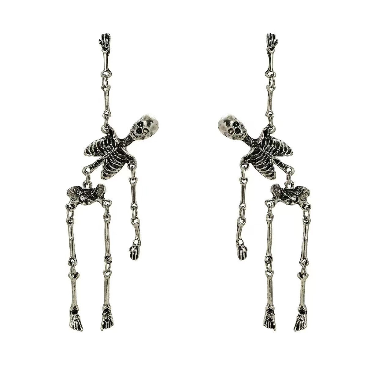 Halloween Human Skeleton Earrings Exaggerated Personalized Dark Wind