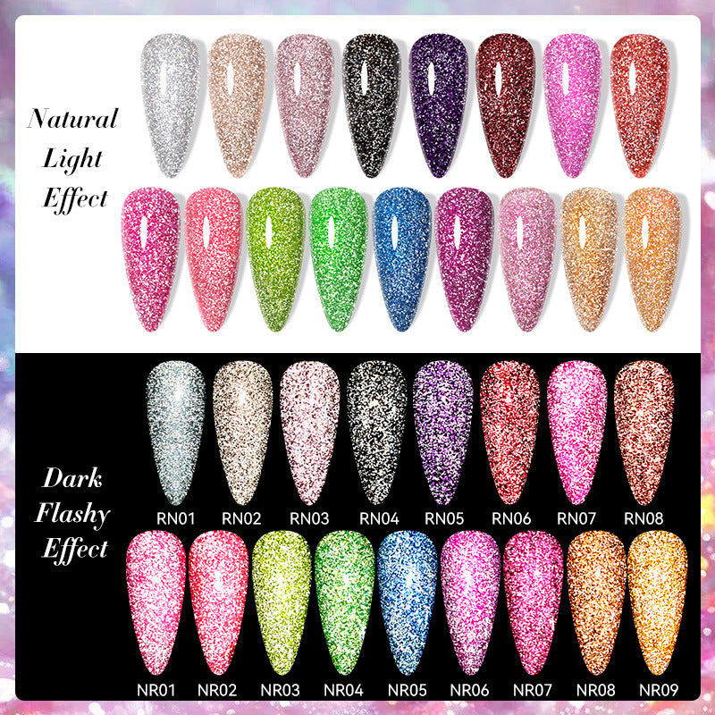 Nail Art Fluorescent Crushed Diamond Gel Polish