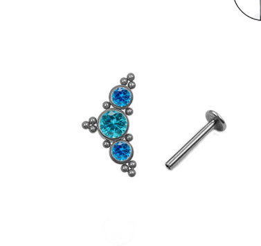 G23 Titanium Alloy Tongue Pin Thread Personality Rose Ear Bone Stud