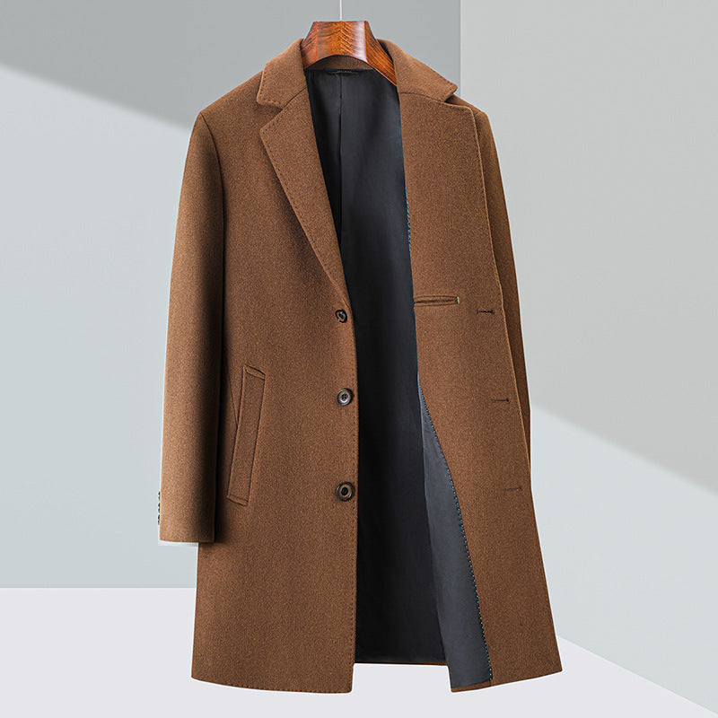 Men's Business Casual Woolen Trench Coat