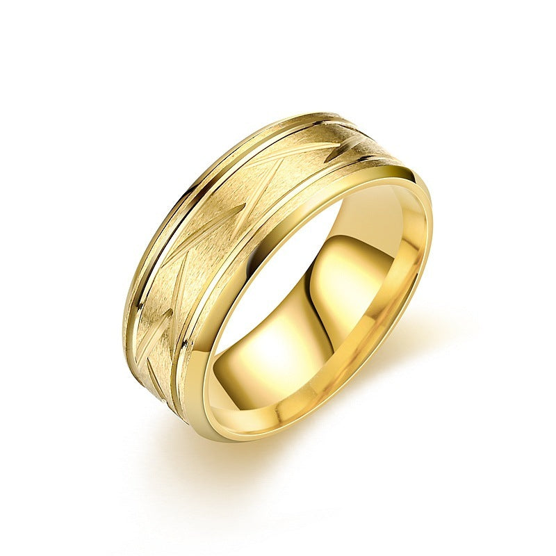 Titanium Steel Frosted Men's Ring European And American Temperament