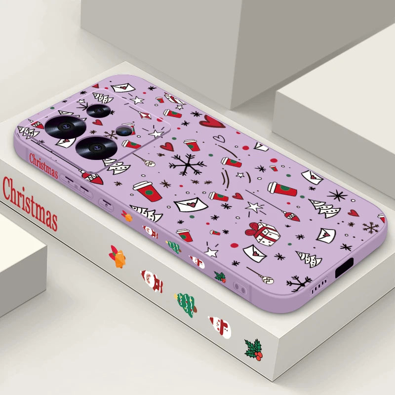 Cute Christmas Pattern Phone Case For Xiaomi Redmi Note 14 13 Pro Plus 12 14 Pro 5G Note 13C 11 13 14 4G Soft TPU Silicone Cover