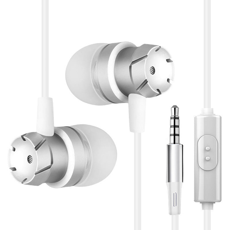 Metal Hot-selling In-ear Turbine Dynamic Bass Boost With Mic Wire Control Mobile Phone Universal Headset