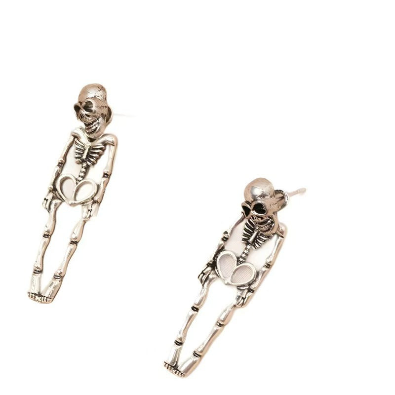 Halloween Human Skeleton Earrings Exaggerated Personalized Dark Wind